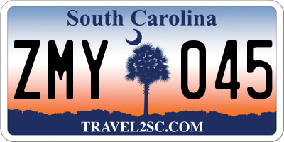 SC license plate ZMY045