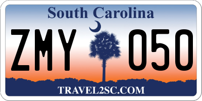 SC license plate ZMY050