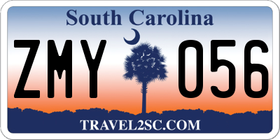 SC license plate ZMY056