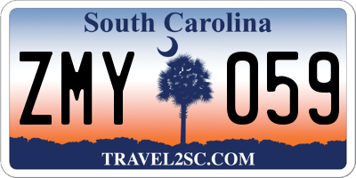 SC license plate ZMY059