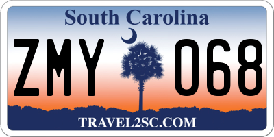 SC license plate ZMY068