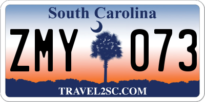 SC license plate ZMY073