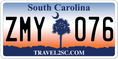 SC license plate ZMY076