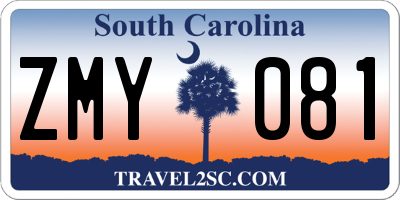 SC license plate ZMY081