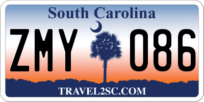 SC license plate ZMY086