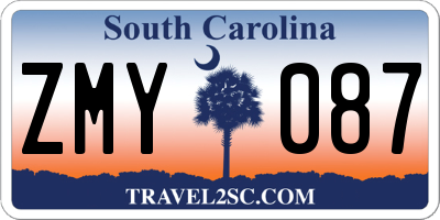 SC license plate ZMY087