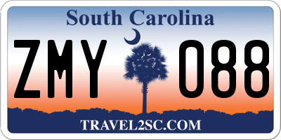 SC license plate ZMY088