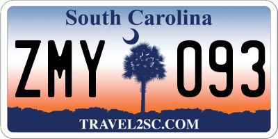 SC license plate ZMY093