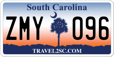 SC license plate ZMY096