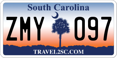 SC license plate ZMY097