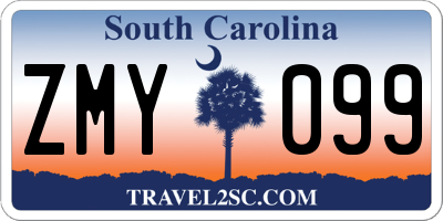 SC license plate ZMY099