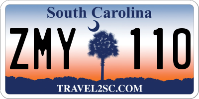 SC license plate ZMY110