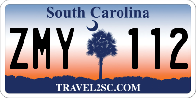SC license plate ZMY112