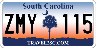 SC license plate ZMY115