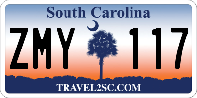SC license plate ZMY117