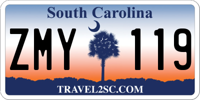 SC license plate ZMY119