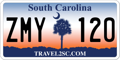 SC license plate ZMY120