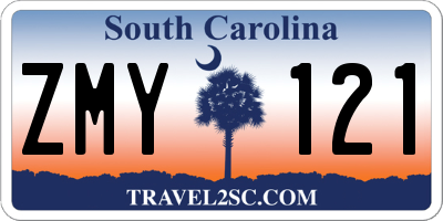 SC license plate ZMY121