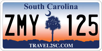 SC license plate ZMY125