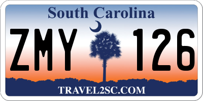 SC license plate ZMY126