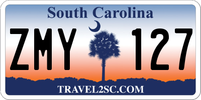 SC license plate ZMY127