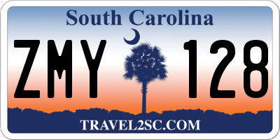 SC license plate ZMY128