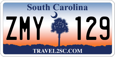 SC license plate ZMY129