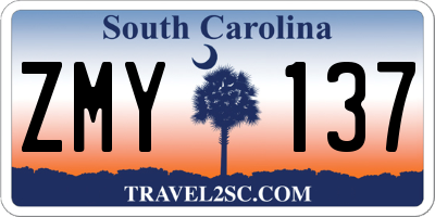 SC license plate ZMY137