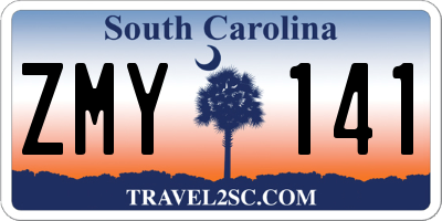 SC license plate ZMY141