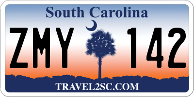 SC license plate ZMY142