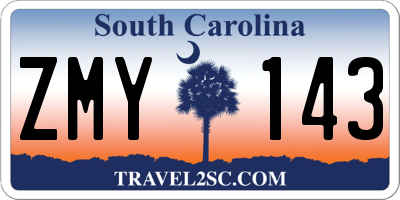 SC license plate ZMY143