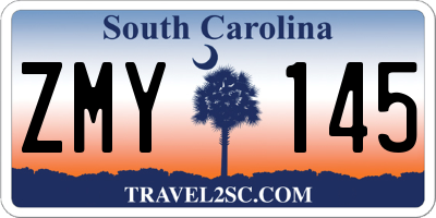 SC license plate ZMY145