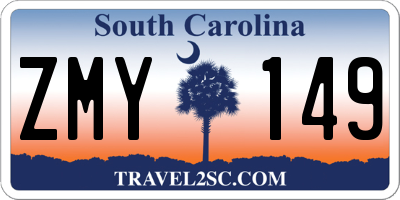 SC license plate ZMY149