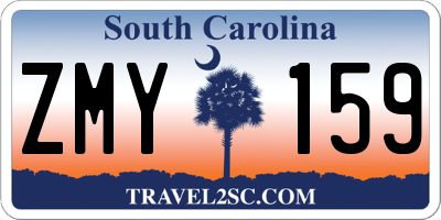 SC license plate ZMY159