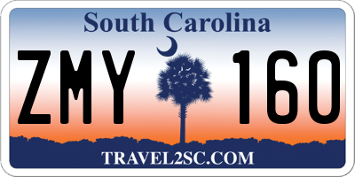 SC license plate ZMY160