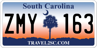 SC license plate ZMY163