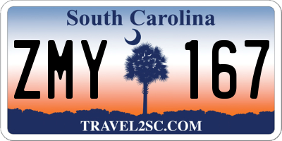 SC license plate ZMY167