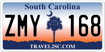 SC license plate ZMY168