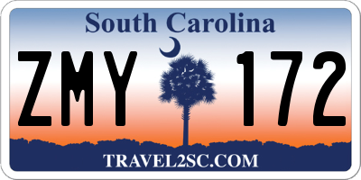 SC license plate ZMY172
