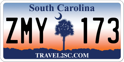 SC license plate ZMY173