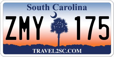 SC license plate ZMY175