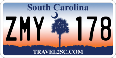 SC license plate ZMY178