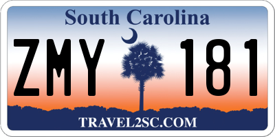 SC license plate ZMY181