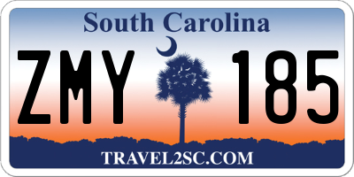 SC license plate ZMY185