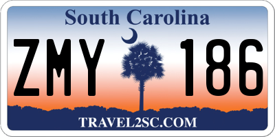 SC license plate ZMY186