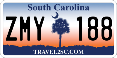 SC license plate ZMY188