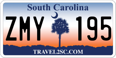 SC license plate ZMY195