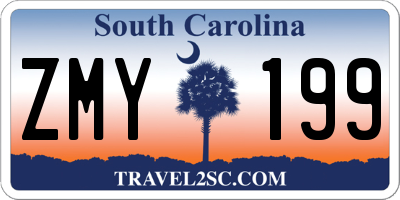SC license plate ZMY199