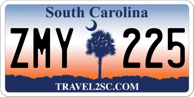 SC license plate ZMY225