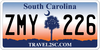 SC license plate ZMY226